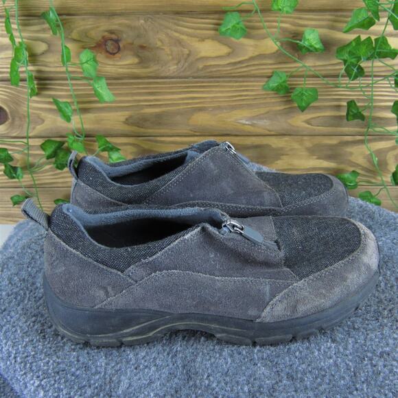 Lands' End Women's Loafer Gray Leather Sz 9 Medium Used 2025 - Picture 3 of 6